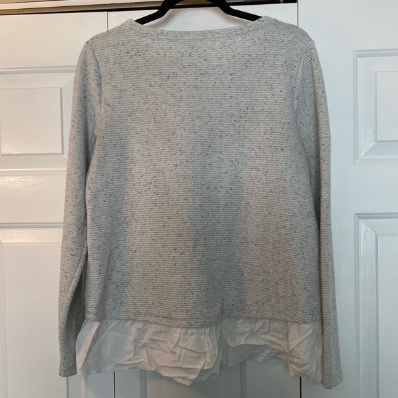 Loft Grey Ruffle Trim Sweater - Picture 4 of 7